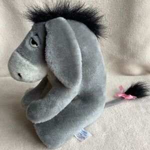 Disneyland Walt Disney World Gray and Black Plush Eeyore Stuffed Animal Vintage?